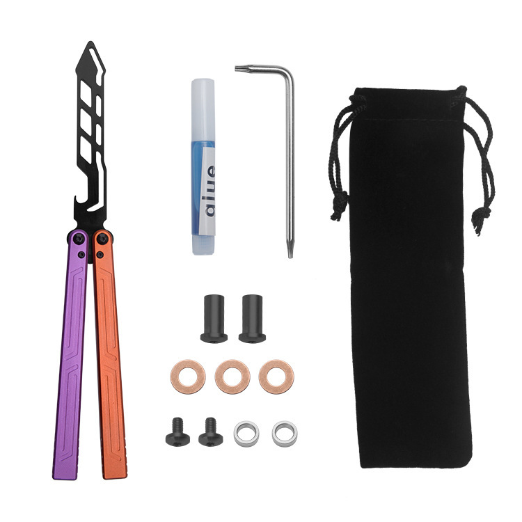 Cuchillo de mariposa CSGO periférico al aire libre práctica cuchillo no corte mango de aluminio entrenamiento cuchillo plegable práctica herramienta en stock al por mayor