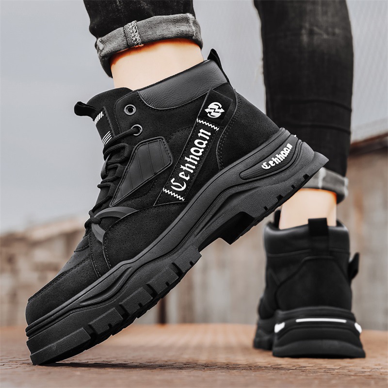 Otoño de hombre al aire libre para caminar botas de montaña para hombres, alta parte de la mano de Inglaterra, medio parte de la mano de Martin botas, zapatos de trabajo resistentes al desgaste.