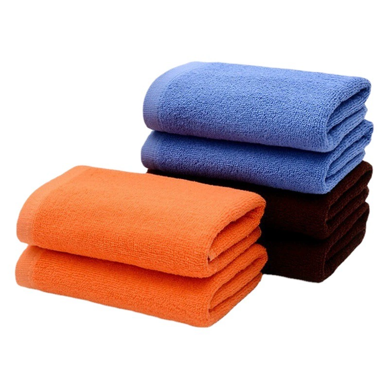 Полотенце из чистого хлопка, 100 г, желто-сине-красное, с вышитым логотипом, для отелей, защиты труда, салонов красоты, трансграничной торговли, кухонное полотенце