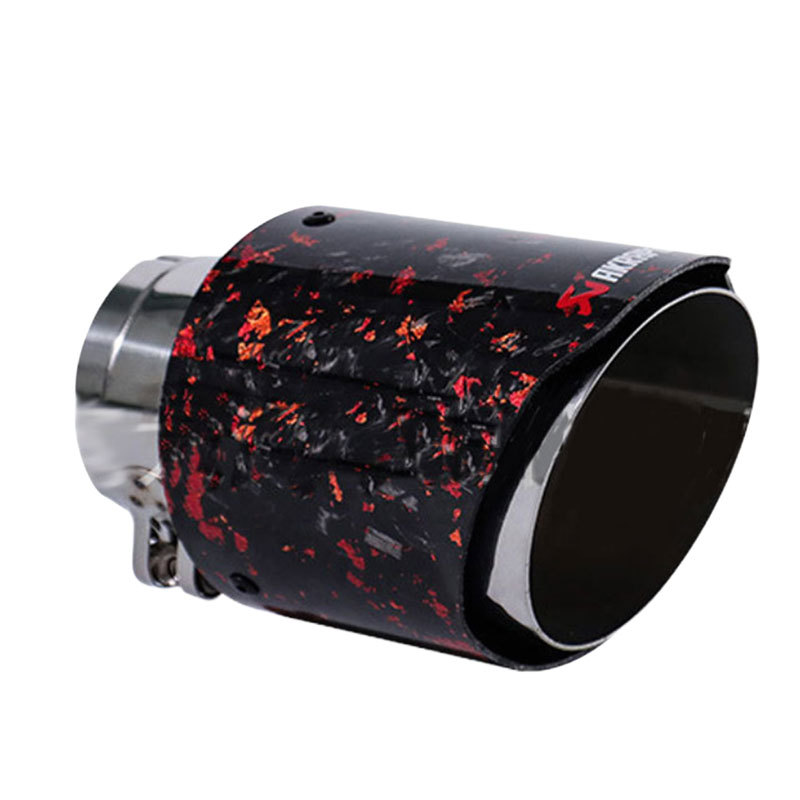 Single outlet carbon fiber stainless steel exhaust pipe tail throat muffler satin carbon fiber silver blue black