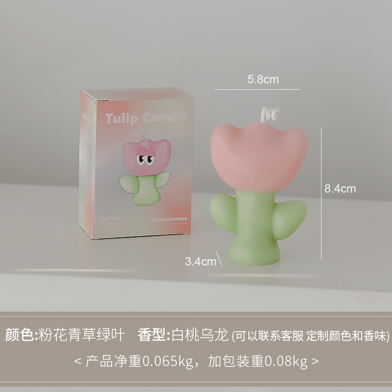 Tulipanes Velas de aromaterapia Recuerdos creativos al por mayor Regalos de fragancia del día del maestro hechos a mano Cera de modelado de flores de simulación