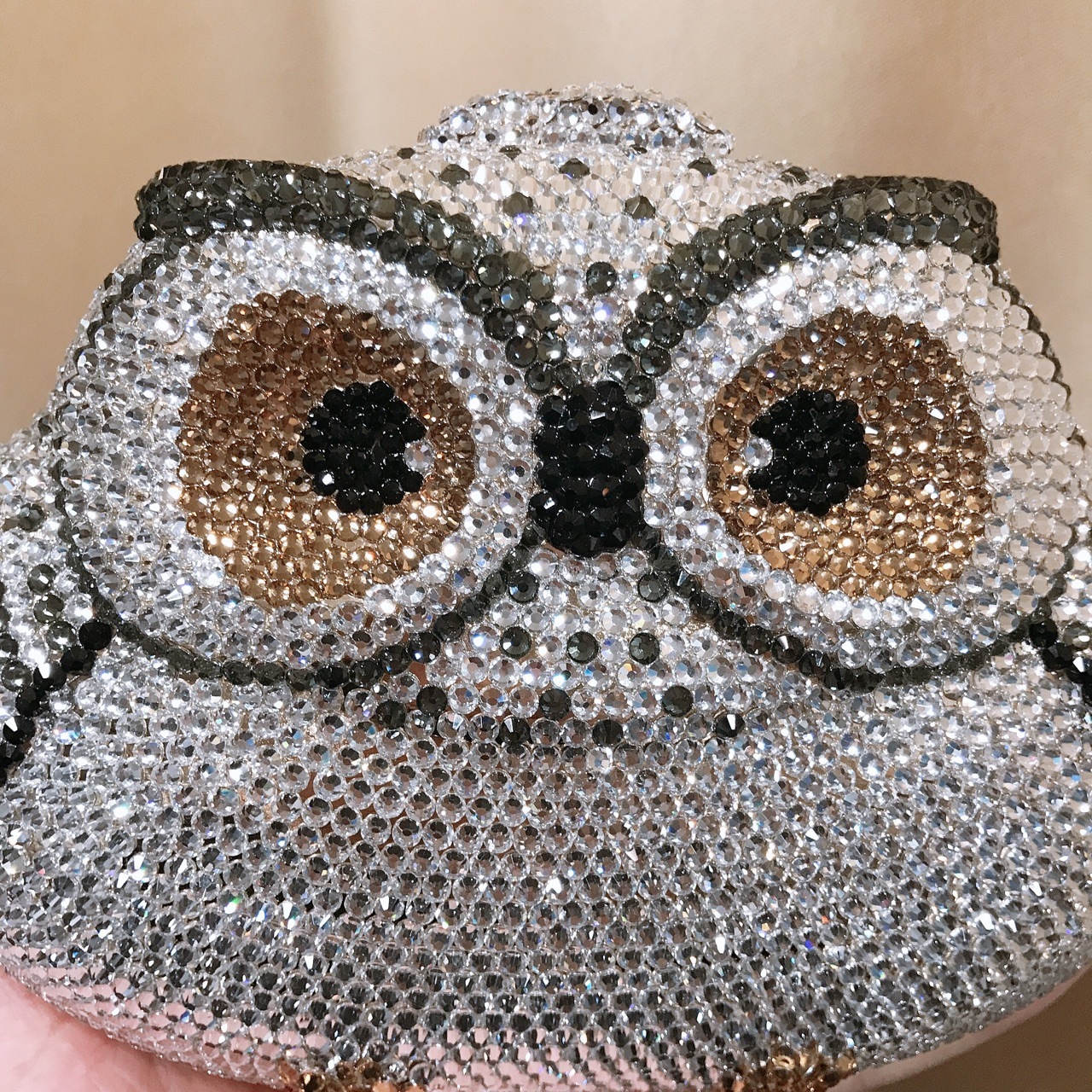 Bolsos de cristal de búho de dibujos animados caja dura llena de diamantes bolsas de cena bolsas de banquete en forma de animales bolsas de mano bolsas de cena