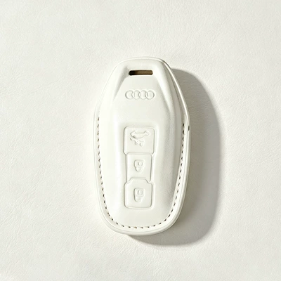 Special Shell Holder | Car key bag - e-type-white-leather-case-separate-key-case