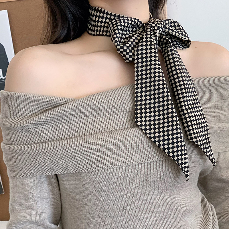 Buñuelo de seda larga larga alta sensación de cinturón de decoración buñuelo de moda bolsa de banda banda banda ondulada buñuelo de seda sombrero