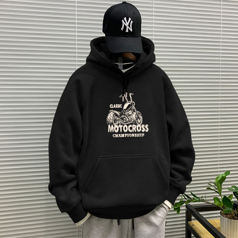 Suéter con capuz negro Regular - 8238