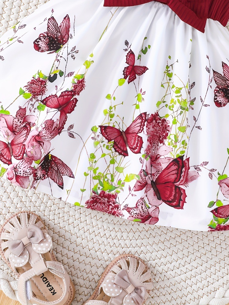 Niñas vestidos casuales de bebé lindos patrones florales de moda falda de niña, regalos de ropa de niña
