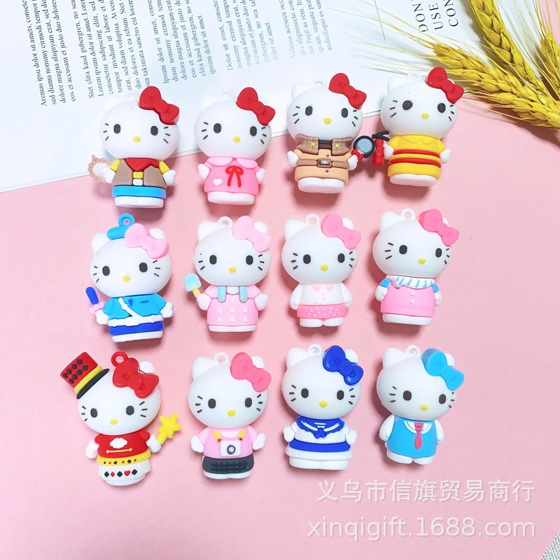 Xq177 Hello Kitty Doll Police Officer Gardener Flight Attendant Kt Cat Plush Keychain Car Key Pendant Decoration Xq177 Hello Kitty Doll Police Officer Gardener Flight Attendant Kt Cat Plush Keychain Car Key Pendant Decoration