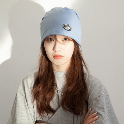 Hats for Women and Men Spring Summer Season Versatile Black Thin Lettered Cap Hat Fashion Knitted Beanie Retro Bump Headband Scarf Hat