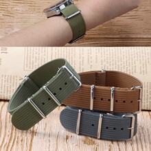 新款适用于三星gear S3坑纹帆布手表带NATO一条过尼龙表带20/22mm