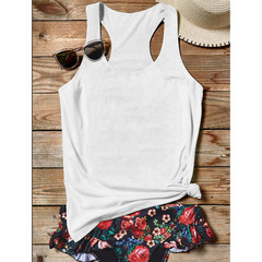 2024年性感酷歐美跨境女圓領可印花背心夏季外貿百搭無袖女