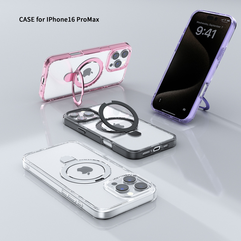 iPhone17 携帯電話ケース クロスボーダー 新しい Apple 16 pro 透明高光沢磁気電話ケース Amazon に適しています。|undefined