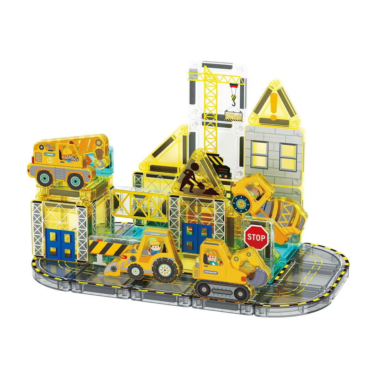 Transfronteriza portátil de bolsillo magnético 3,75 cm ingeniería de automóviles escena ventana magnética juguetes de puzzle para niños