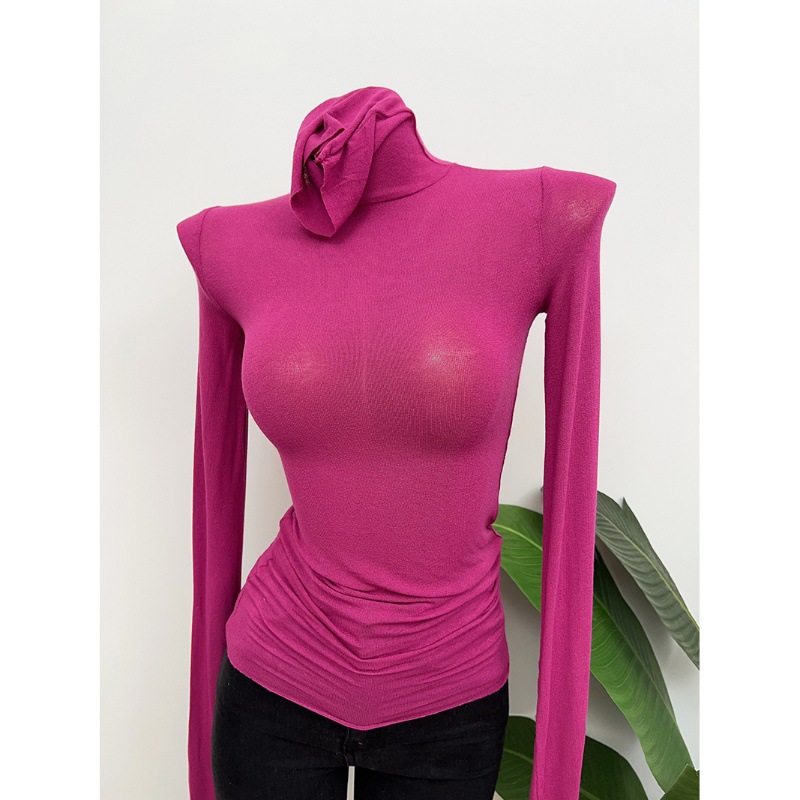 23 palette! Non-pressure Thin High Collar Stacked Base Shirt Candy-colored Stacked Collar Inner Knitted Top for Women