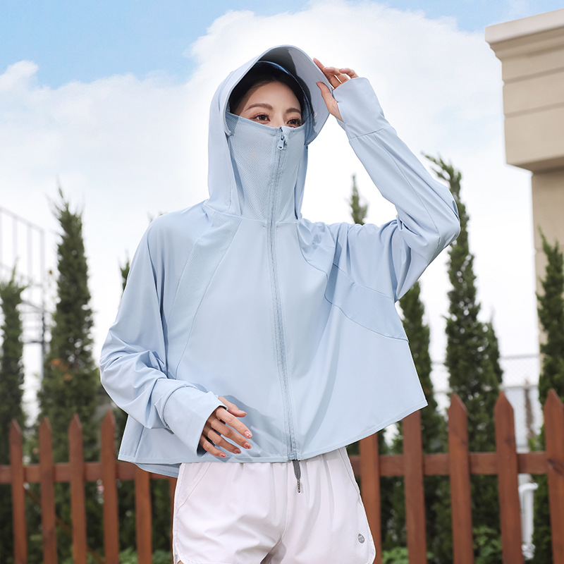 2025 Women's Sun Protection Clothing, Uv Protection, Hooded, Outdoor, Long-Sleeved, Thin, Breathable, Sun Protection Shirt, Sports, Lightweight, Sunshade, Ice-Feel