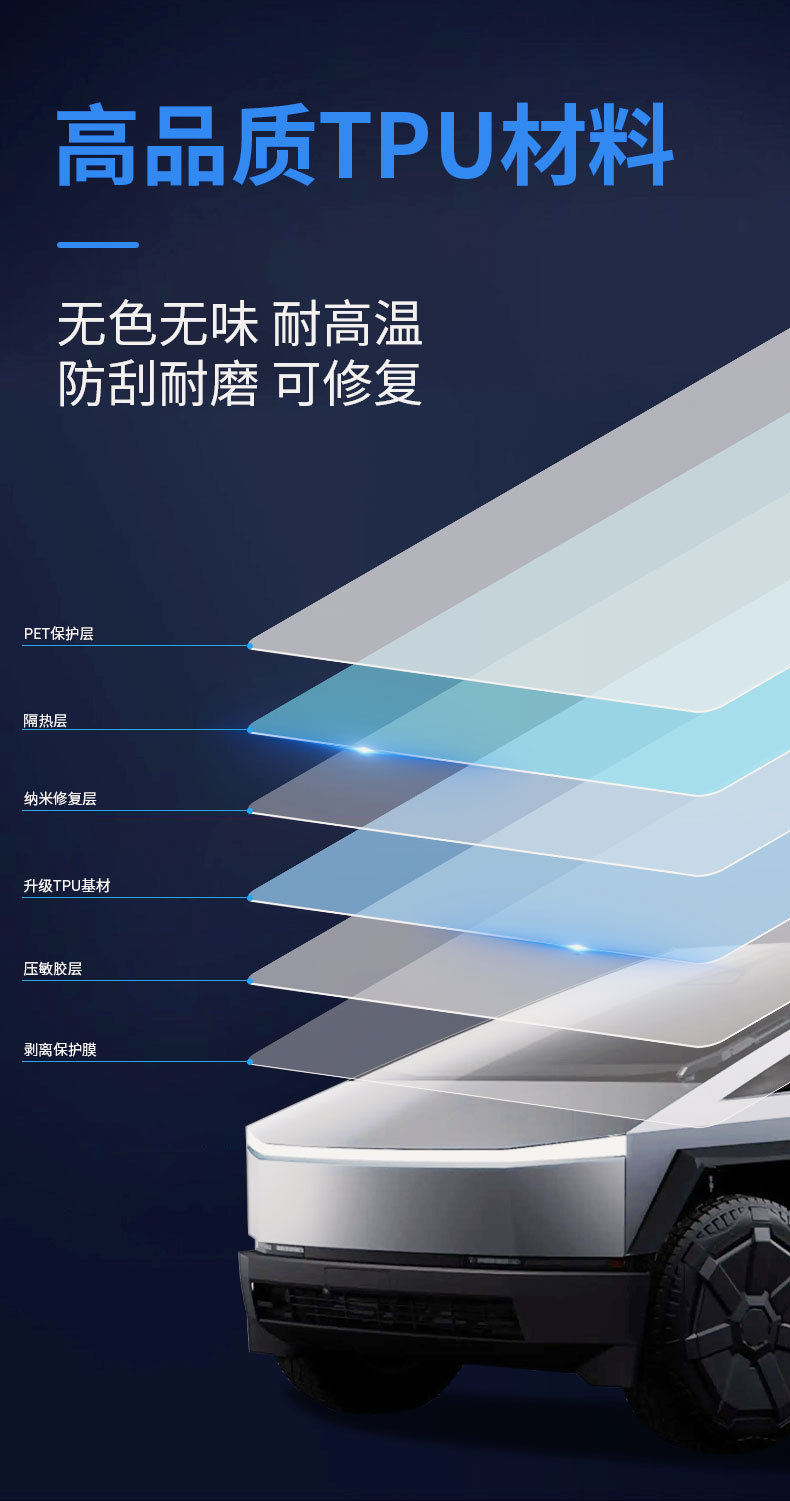 Suitable for Tesla Cybertruck Full Car Protective Film Cyber Pickup Tpu Protective Film Protection