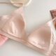 Summer Satin French Style Deep V Underwear Women's Small Chest Non-steel Ring Lightweight Non-marking Triangle Cup Thin Shoulder Strap Beautiful Back Bra