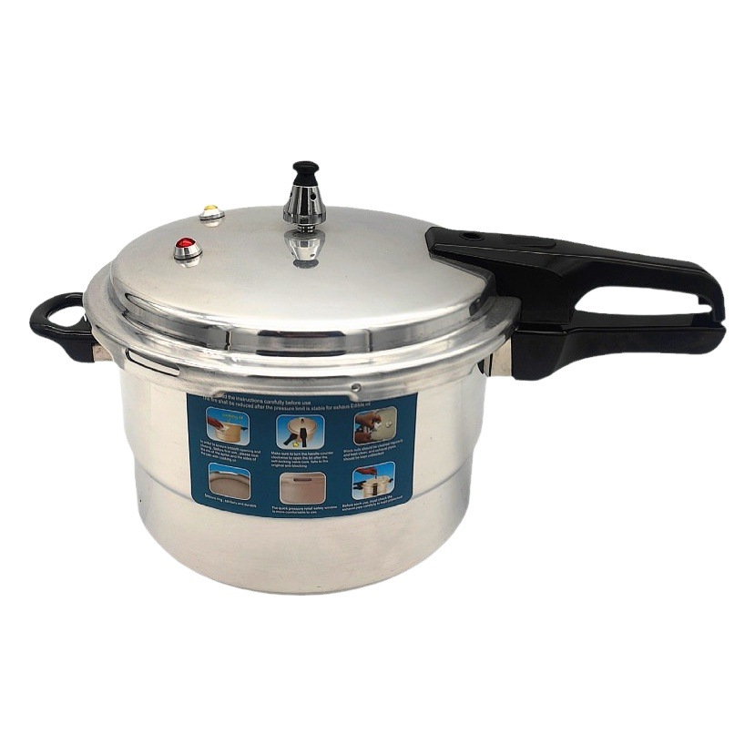 Old-Fashioned Aluminum Alloy Polished Pressure Cooker for Household Use with Steaming Sheet Gas Stove and Induction Cooker Universal English Packaging