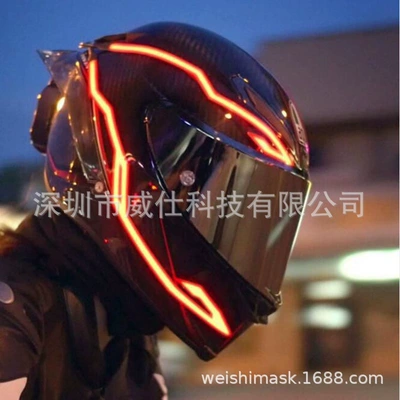 riding helmet luminous strip luminous — Cold light sheet - orange