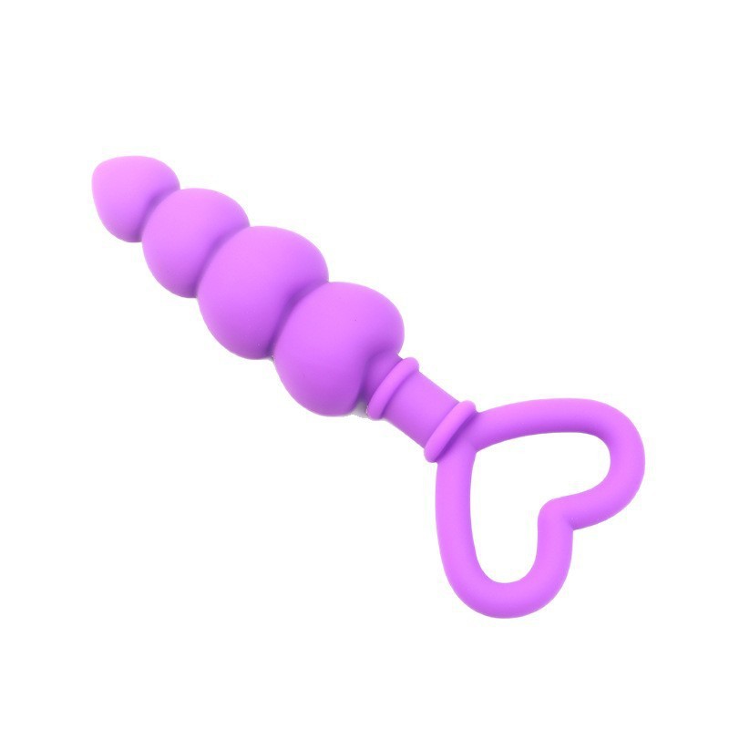 Heart-Shaped Silicone Anal Plug, Purple Body-Safe Silicone, Smooth Tapered Design — detail image 9