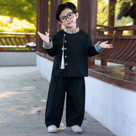 男童西装套装春秋儿童长袖小少爷新中式国风礼服男宝宝生日宴西服