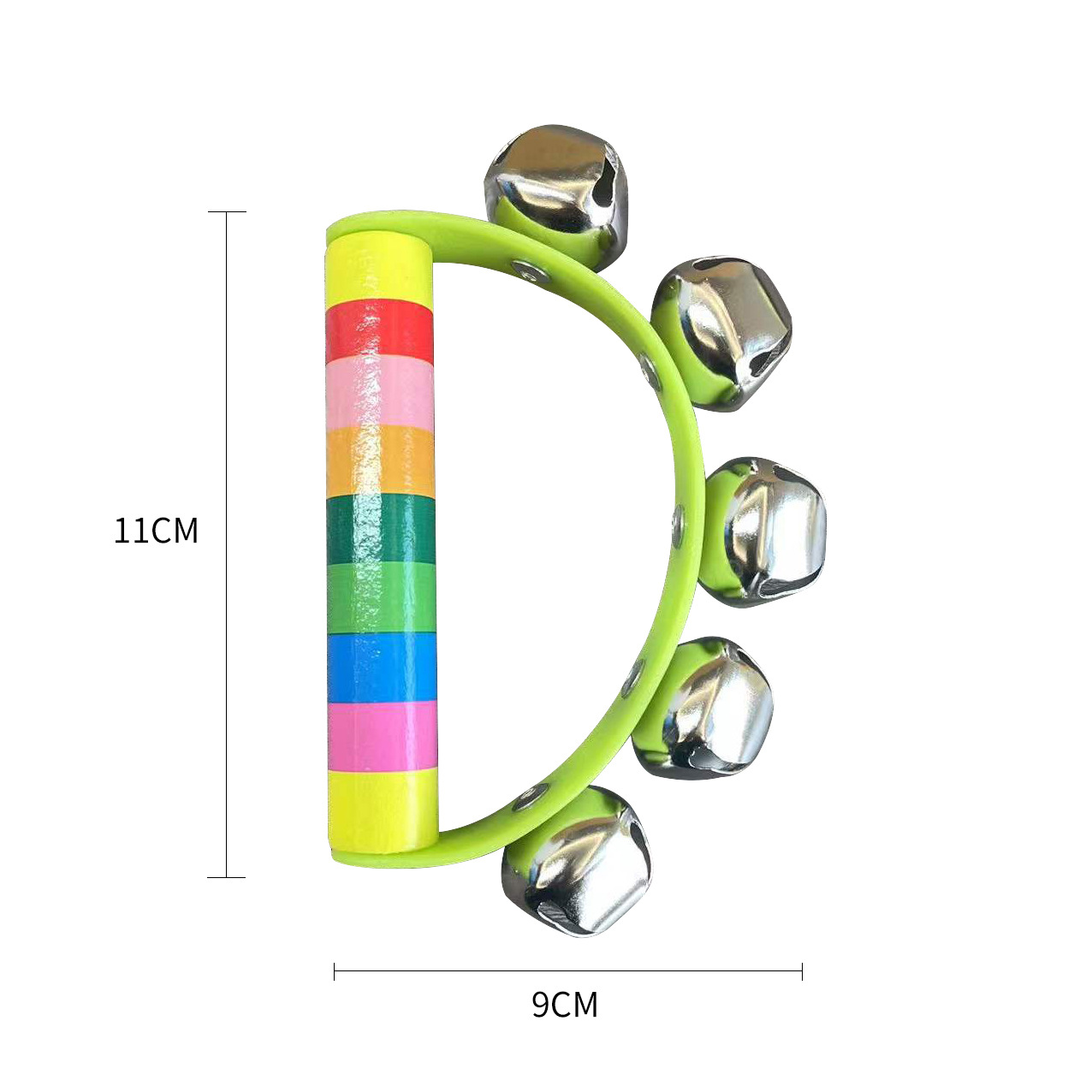 Mayorista de madera semicircular mano campana bebés ayuda educativa infantil música temprana percussión juguetes de caballo