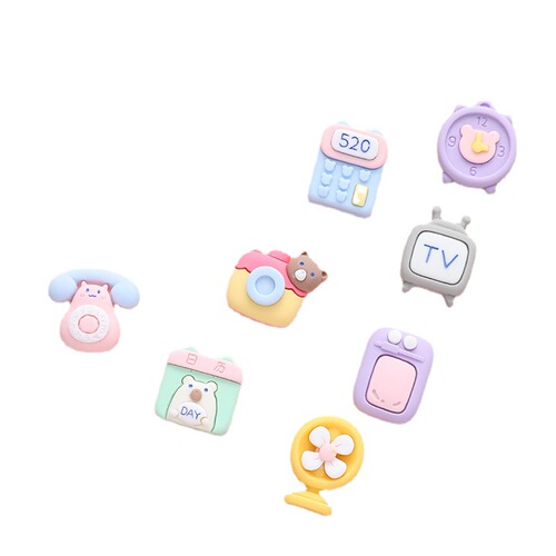 Small phone fan computer camera cartoon cream gel hair accessories resin accessories material package factory wholesale