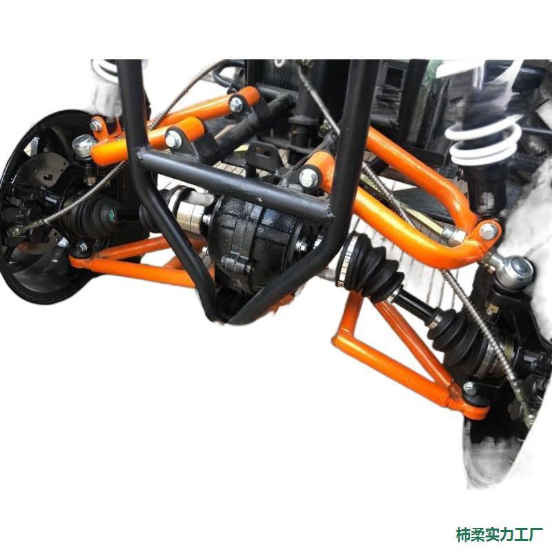 Modified go-kart parts, beach buggy four-wheel drive, front and rear independent suspension system, including control arms and wishbones