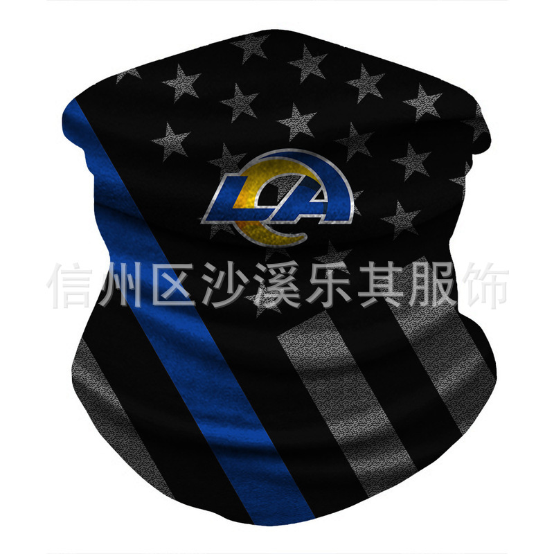Máscara de impresión digital 3D para equipos de la NFL europeos y estadounidenses Montar al aire libre a prueba de polvo, protección solar, máscara deportiva a prueba de viento, se puede fijar Zhi