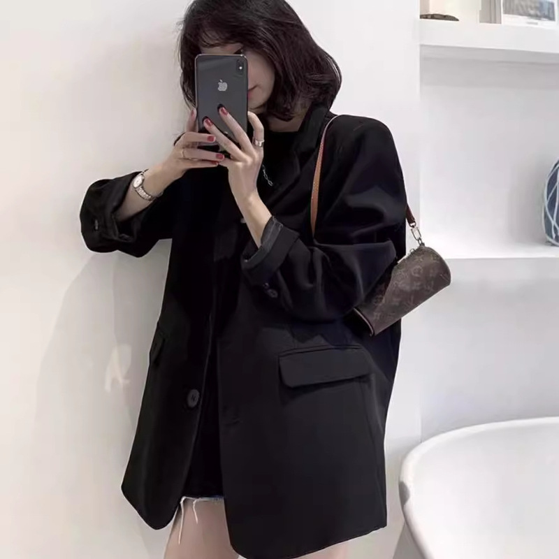 Professional Black Blazer for Petite Women, 2026 Spring and Autumn British Casual Style, Mature Boyfriend Style Small Suit