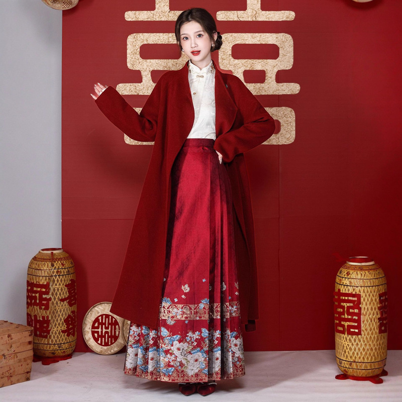Red Coat Wedding Jacket Bride Autumn and Winter Engagement Dress Daily Wool Coat Toast Dress Can Be Worn Back Home Red Coat Wedding Jacket Bride Autumn and Winter Engagement Dress Daily Wool Coat Toast Dress Can Be Worn Back Home
