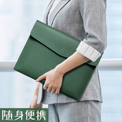 Leather file bag A4 paper archival bag folder file package with thickened data buckle waterproof business document bag