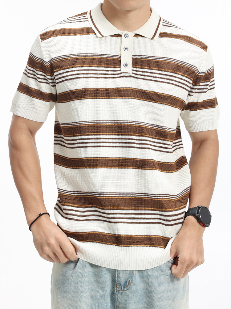 Hombres nuevos rayos de hielo polo camiseta de manga corta para hombres de alto nivel vieja camiseta casuales de verano de moda de hombre