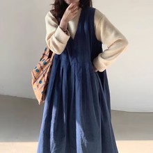 灯芯绒连衣裙甜美森系裙文艺复古森女风秋冬