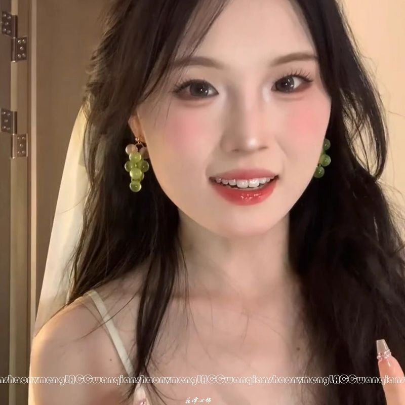 清透夏日~葡萄耳饰2025新款爆款独特漂亮耳环清透感水果小众耳饰|undefined