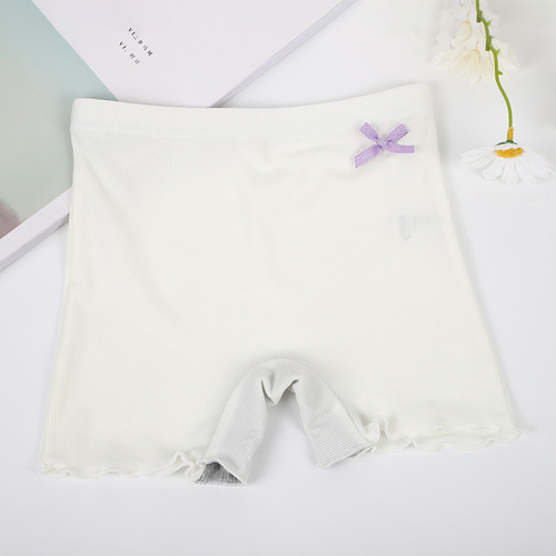 Women's Anti-Slip Underwear Leggings Breathable and Comfortable with Bowknot, Solid Color, Women's Straight Leggings, Elastic Four-Corner Underwear for New Products