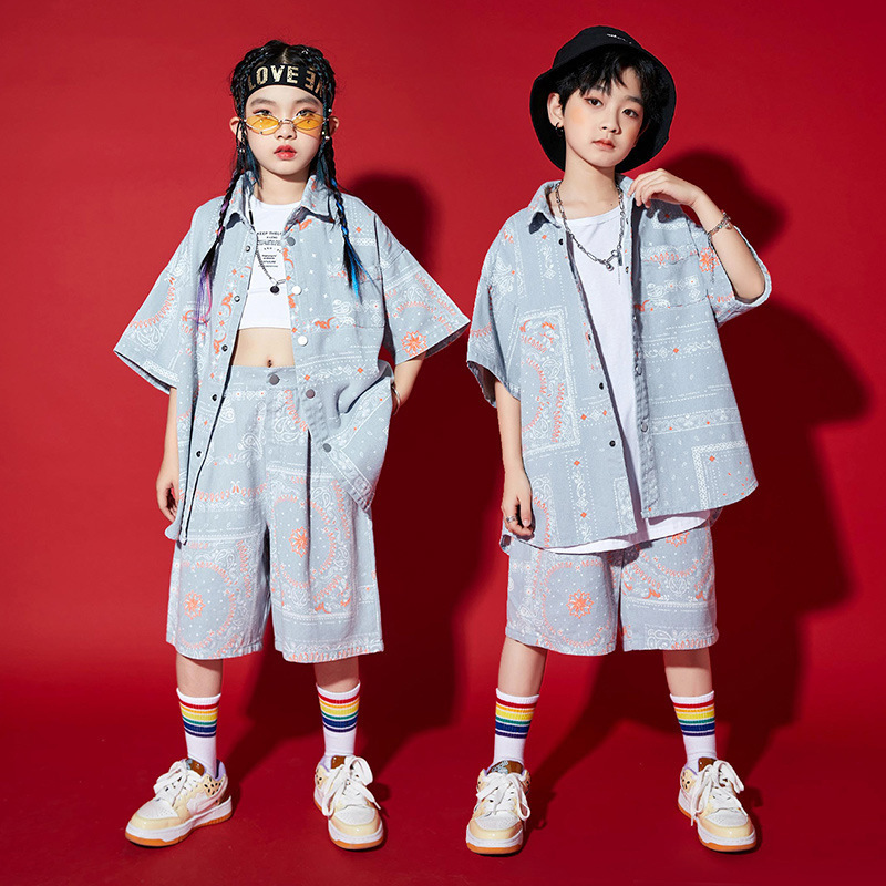Hip-Hop Street Dance Style Cool Trendy Children's Clothing Boys' Street Fashion Show Outfits Girls' Jazz Dance Performance Sets Hip-Hop Street Dance Style Cool Trendy Children's Clothing Boys' Street Fashion Show Outfits Girls' Jazz Dance Performance Sets