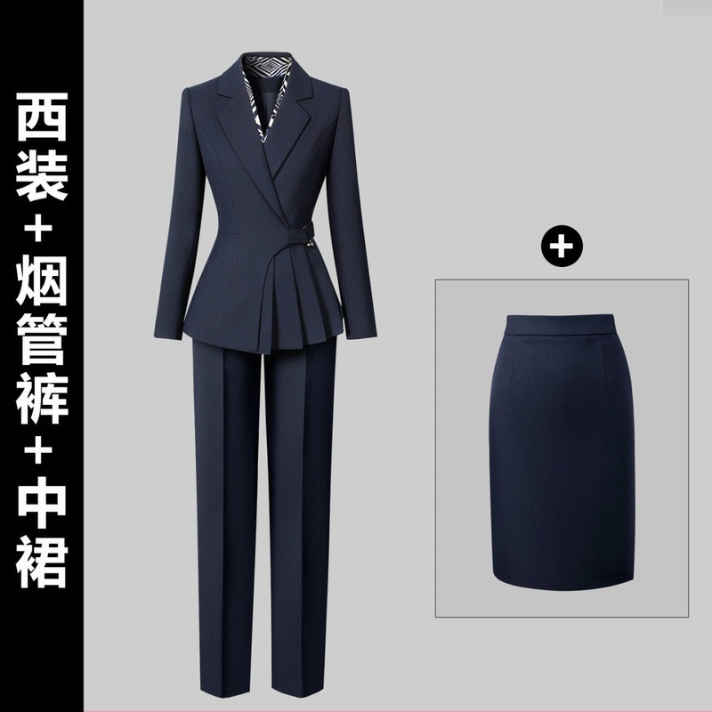 职业西装套装女秋冬气质收腰酒店前台工装珠宝店售楼部工作服高端|undefined