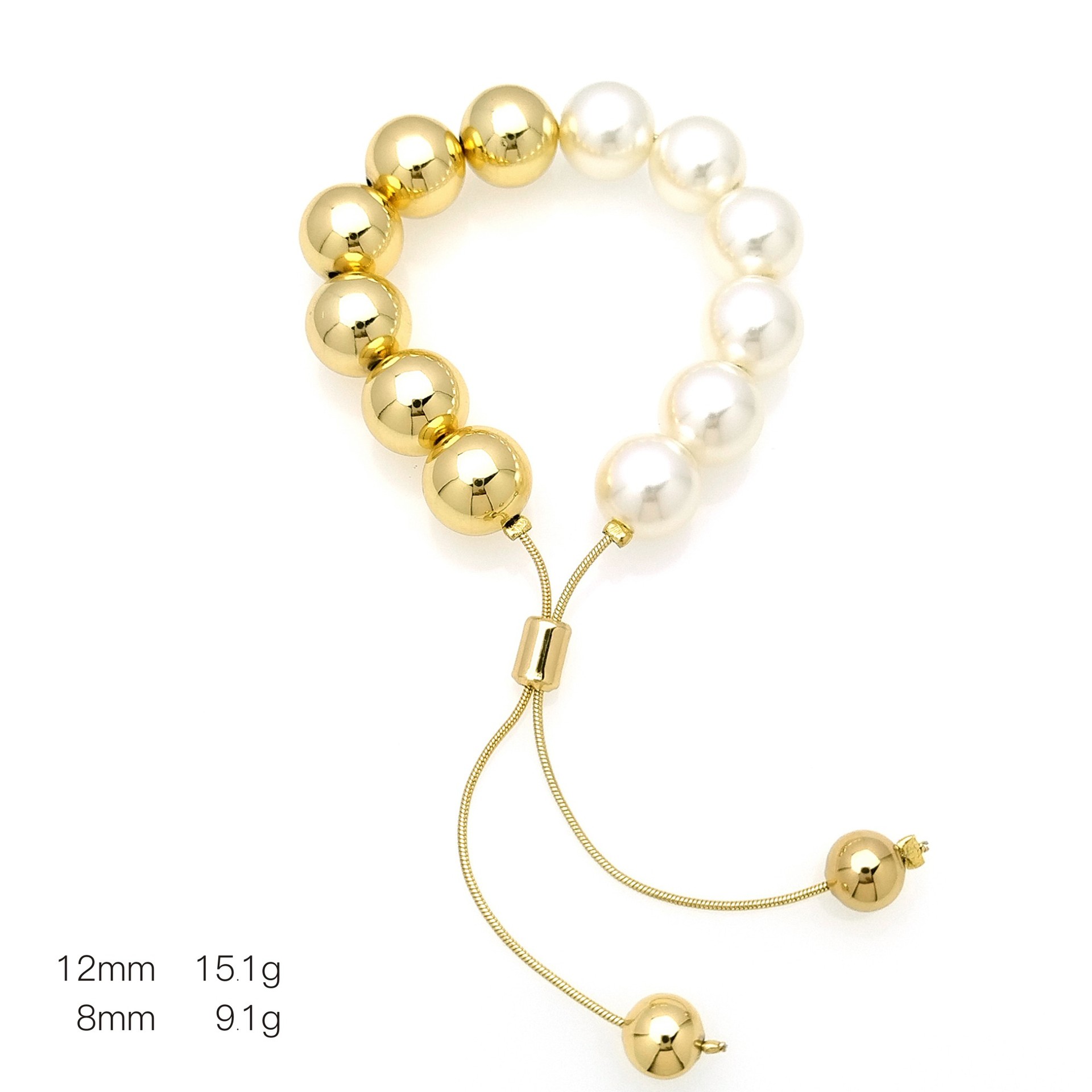 20g Weight Bracelets Classification 1 Piece Quantity Holiday, Daily Occasion Imitation Pearl, Brass Material Round Pattern Women's Gender Beaded Design Simple Style, Classic Style Style Simple Style Classic Style Round Imitation Pearl Brass Wholesale Bracelets 7