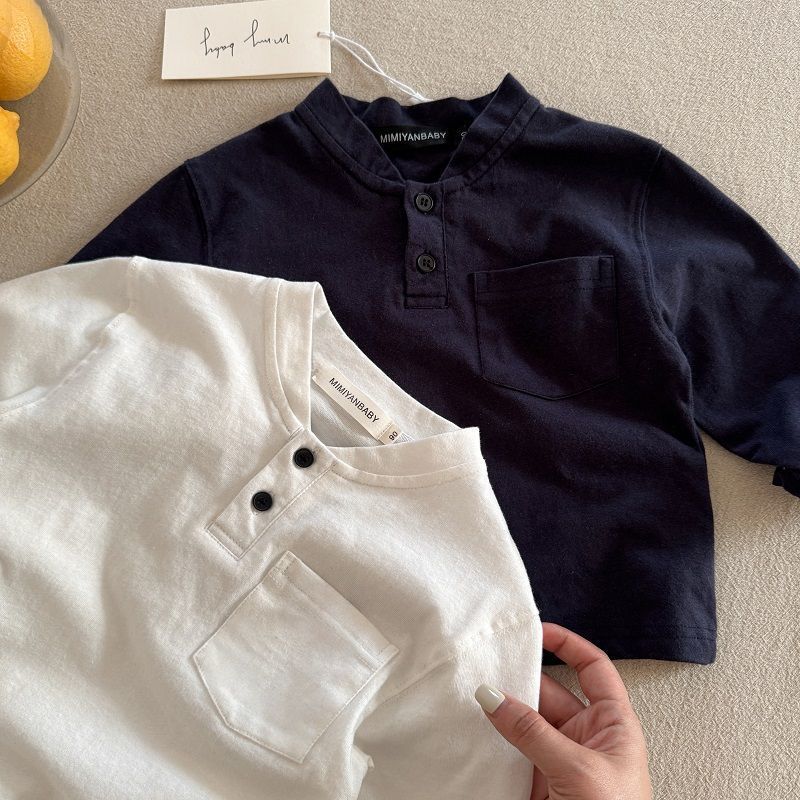 儿童长袖polo衫春秋冬新款男女童日系潮牌棉T恤宝宝打底舒服内搭|undefined