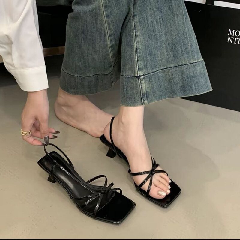 2026 Summer New Fashion Style Slimming Stiletto Square-Toe High Heels with Unique Design Nude Color Open-Toe Sandals 2026 Summer New Fashion Style Slimming Stiletto Square-Toe High Heels with Unique Design Nude Color Open-Toe Sandals