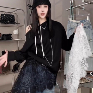 2025 Korean Style Sweet and Fresh Style Irregular Lace Short Skirt, Fashionable and Versatile for Women