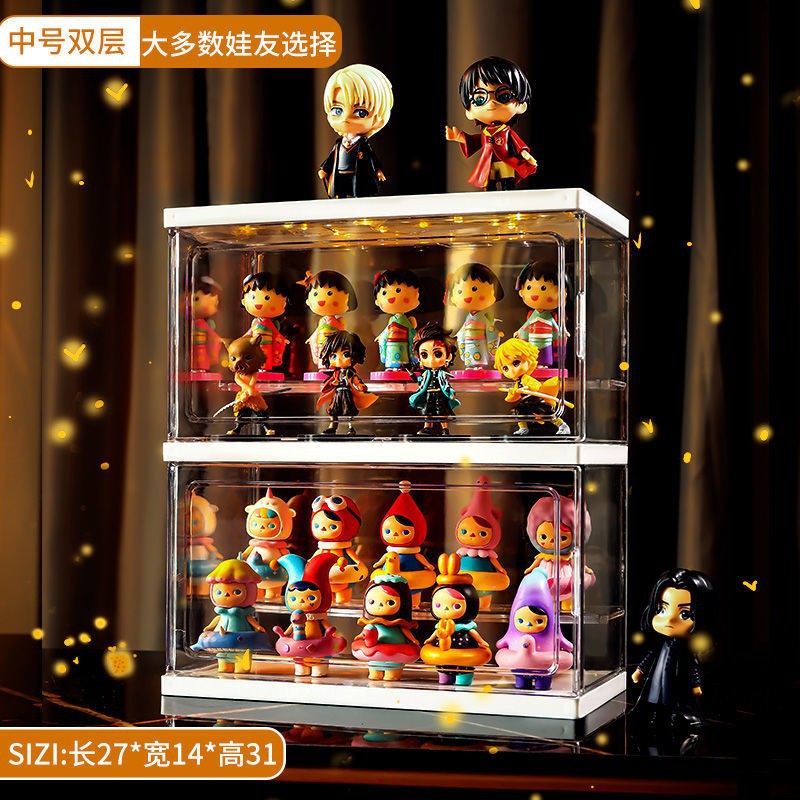 Venta directa de fábrica caja ciega almacenamiento estante de exhibición a prueba de polvo transparente gabinete de juguetes de Lego burbuja Mart almacenamiento a mano