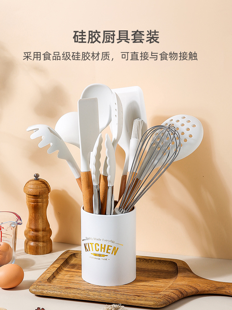 A5L硅膠鍋鏟不粘鍋專用耐高溫家用廚房炒菜鏟子勺廚具套裝全套