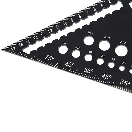 Aluminum alloy woodworking triangle ruler hole triangle plate right angle 45 degree angle ruler woodworking high-precision triangle ruler measuring ruler