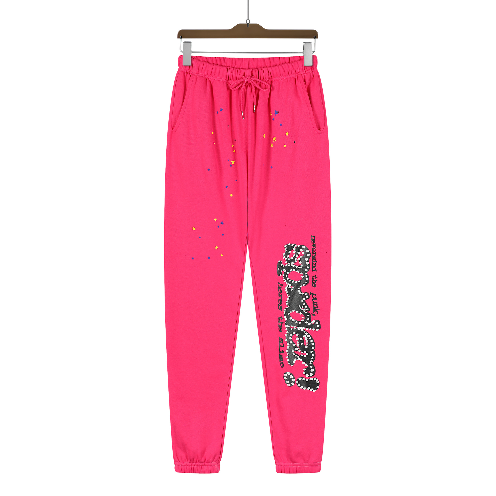 Hermosa moda hombres y mujeres del mismo estilo 555555 tela de araña espuma impresión hip hop suelta pesada Terry suéter con capucha traje