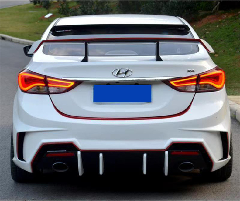 Suitable for 10-16 Models of Hyundai Elantra Modified Body Kits, Including Front Bumper, Rear Lip, Side Skirts, Grille, Rear Wing, and Fog Lights