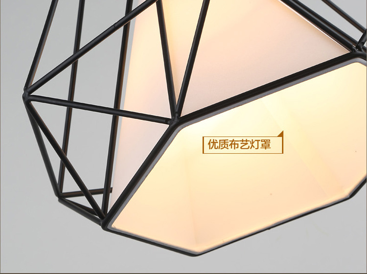 北欧现代简餐厅吊灯创意三头铁艺钻石新中式长条发廊理发店灯具-阿里巴巴