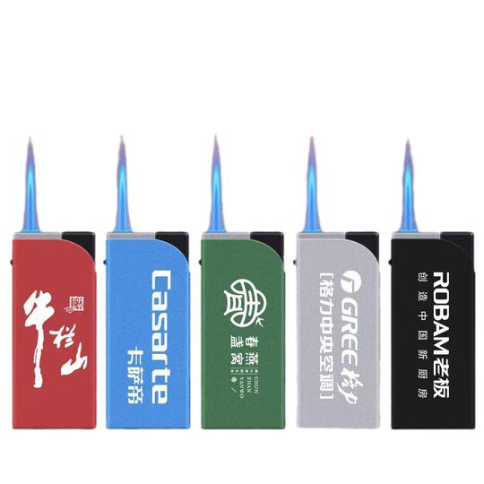 新款一次性防风打火机明火定制订做印字蓝焰直冲耐用金属打火机
