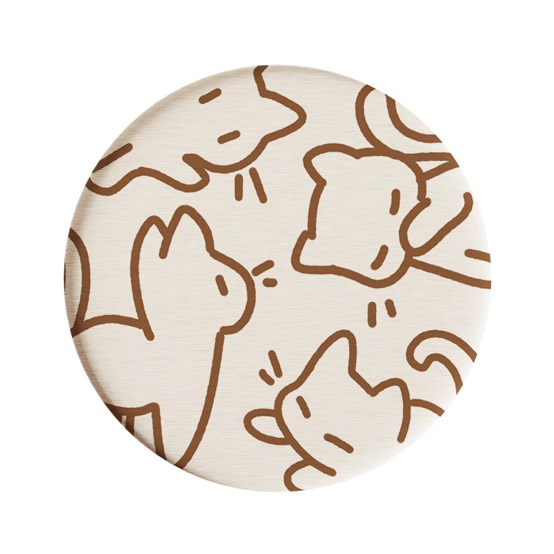Posavasos de café de oficina de dibujos animados, posavasos de escritorio, posavasos de agua redondos, almohadillas absorbentes de agua de barro de diatomeas, encimera de secado rápido