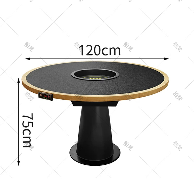 Mei Guoyun Guichuan Mountain Wildwind Restaurant tarjeta de mesa de mármol de madera maciza olla caliente silla estufa electromagnética integrada comercial